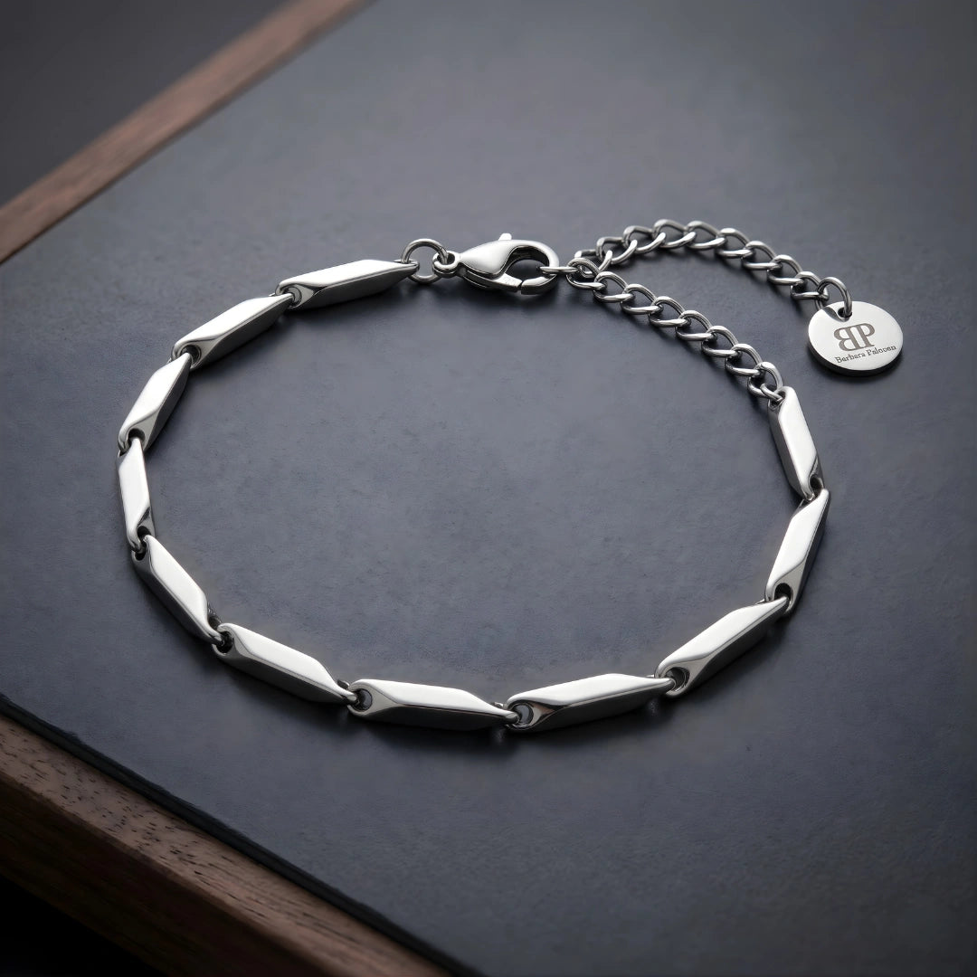 Bracciale Minimal Geometrico in Acciaio 316L
