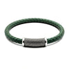 Bracciale Pelle Verde chiusura puntinata acciaio calamitata