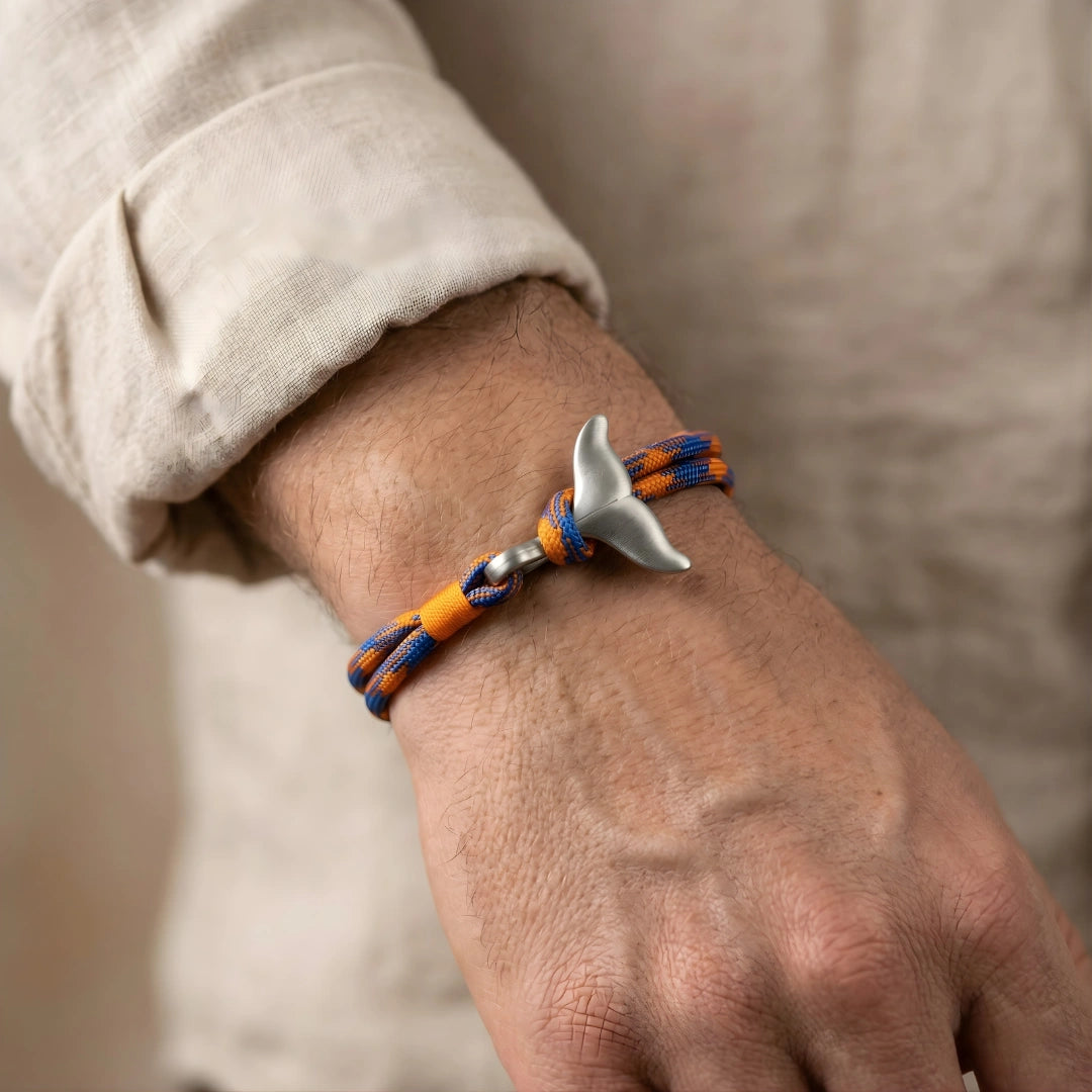 Bracciale Coda di Balena Arancio e Blu