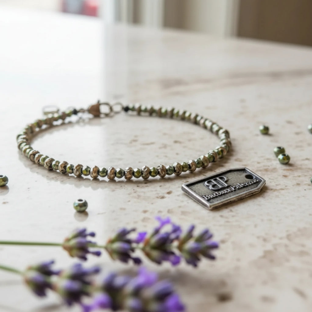 Braid Mini 2.0 Armband – Glänzender grüner Hämatit