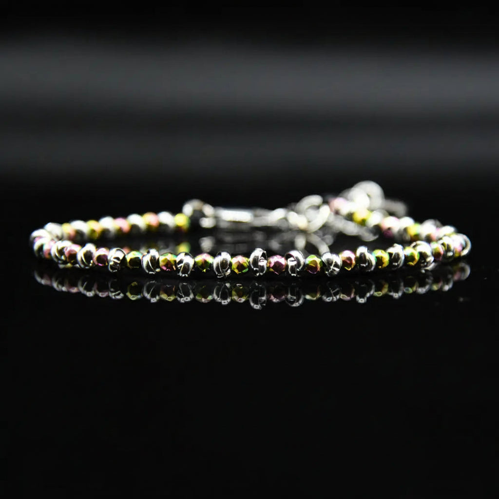 Bracciale Braid Mini 2.0 con Ematite Multicolor Sfaccettata
