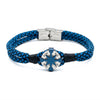Braccialetto Rosa dei Venti in Paracord Blu e Nero 02