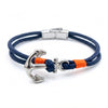 Bracciale Ancora Nautica in Paracord Blu Navy e Arancio