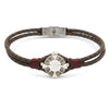 Bracciale Rosa dei Venti Marrone Intrecciato Doppio