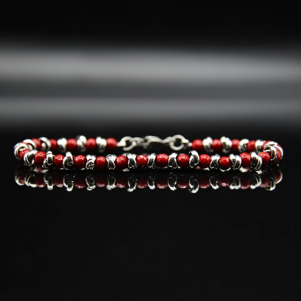Bracciale Braid con Filo Nautico e Agata Rossa
