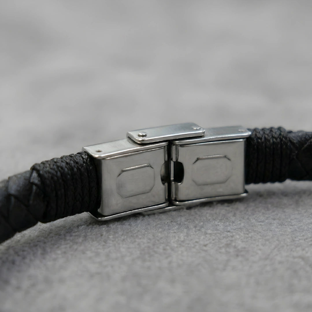 Bracciale Ancora Nautica Nero Intrecciato