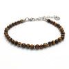 Bracciale Stones Occhio di Tigre 4 mm in Filo Nautico