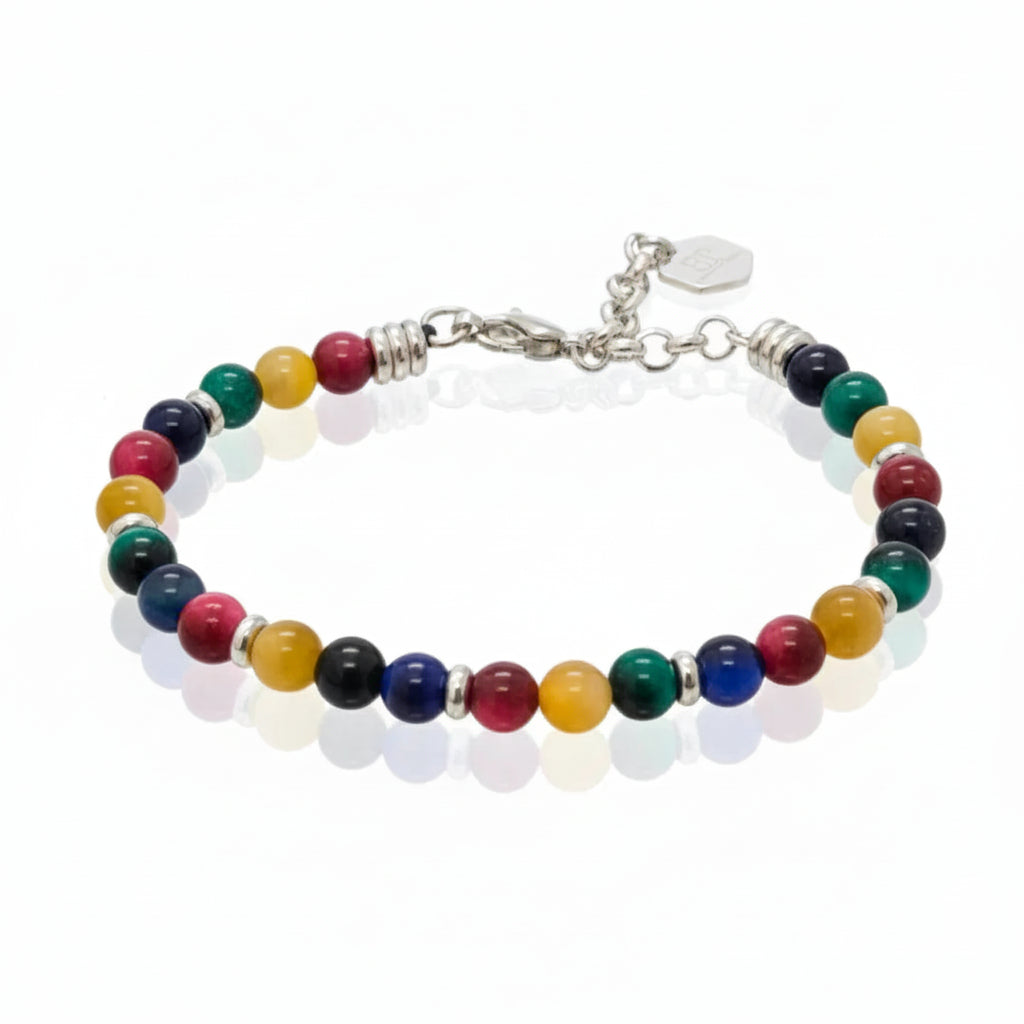 Steine: mehrfarbiges Hartsteinarmband