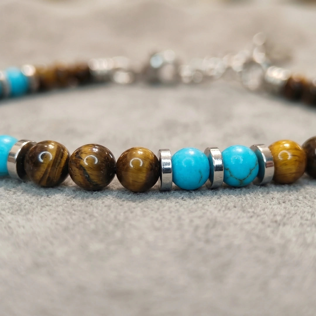 Bracciale stones Bracciale Occhio di Tigre Pasta Turchese