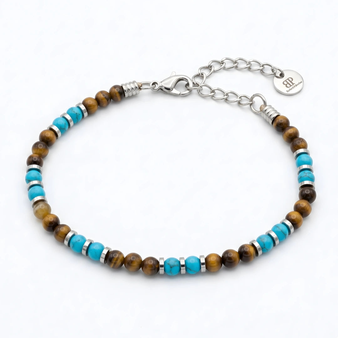 Bracciale stones Bracciale Occhio di Tigre Pasta Turchese