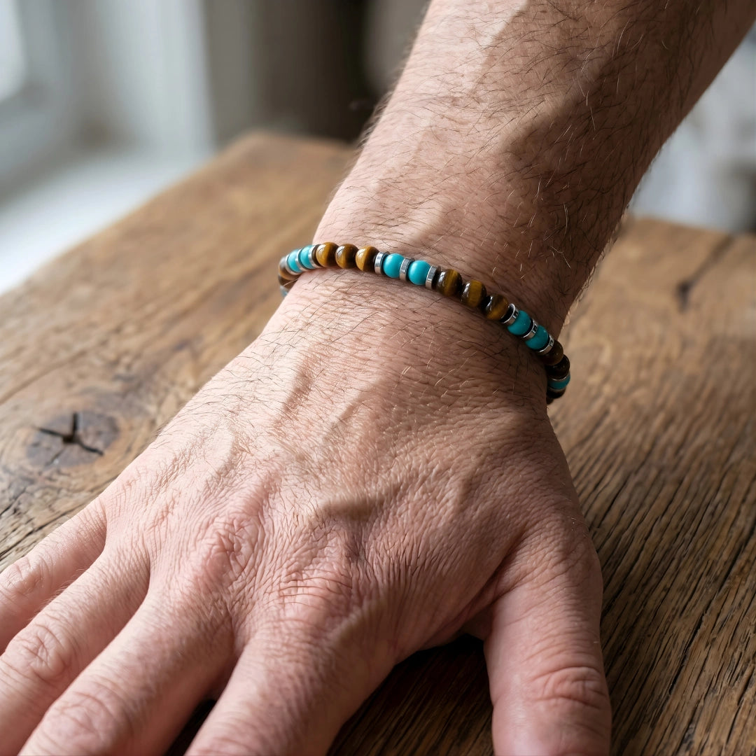 Bracciale stones Bracciale Occhio di Tigre Pasta Turchese
