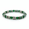 Bracciale Ocean Oslo 02 Giada Verde, Howlite ed Ematite Argento