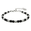 Bracciale Stones Artigianale Onice Nero e Acciaio 316L