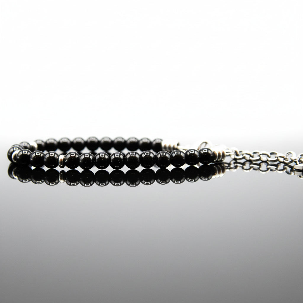 bracciale onice nero 6 mm