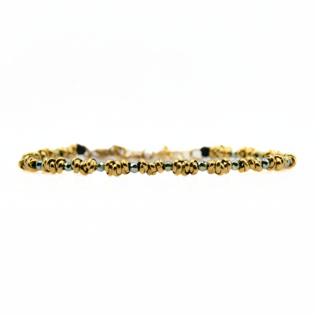 Braid Mini 2.0 Gold &amp; Grün Armband