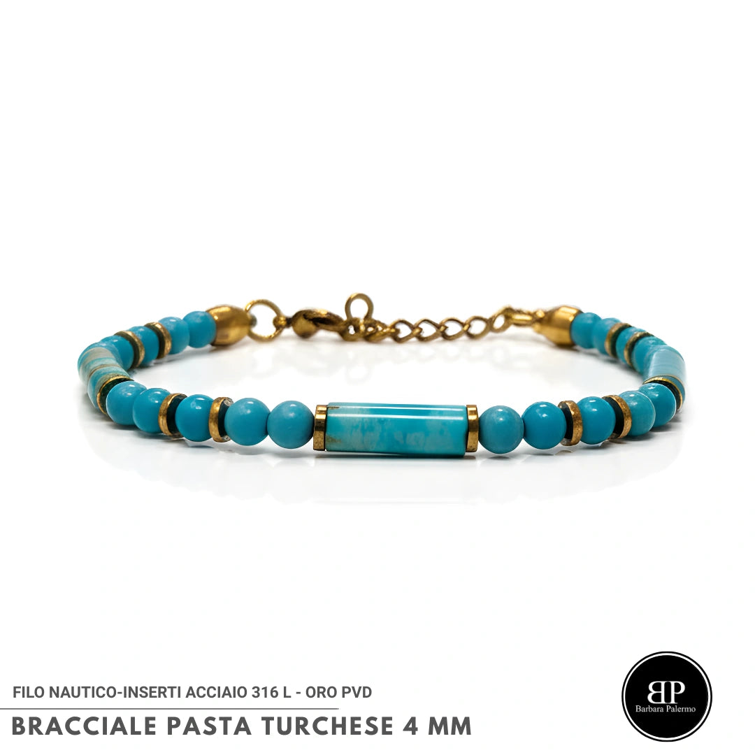 Bracciale stones Pasta Turchese 4 mm