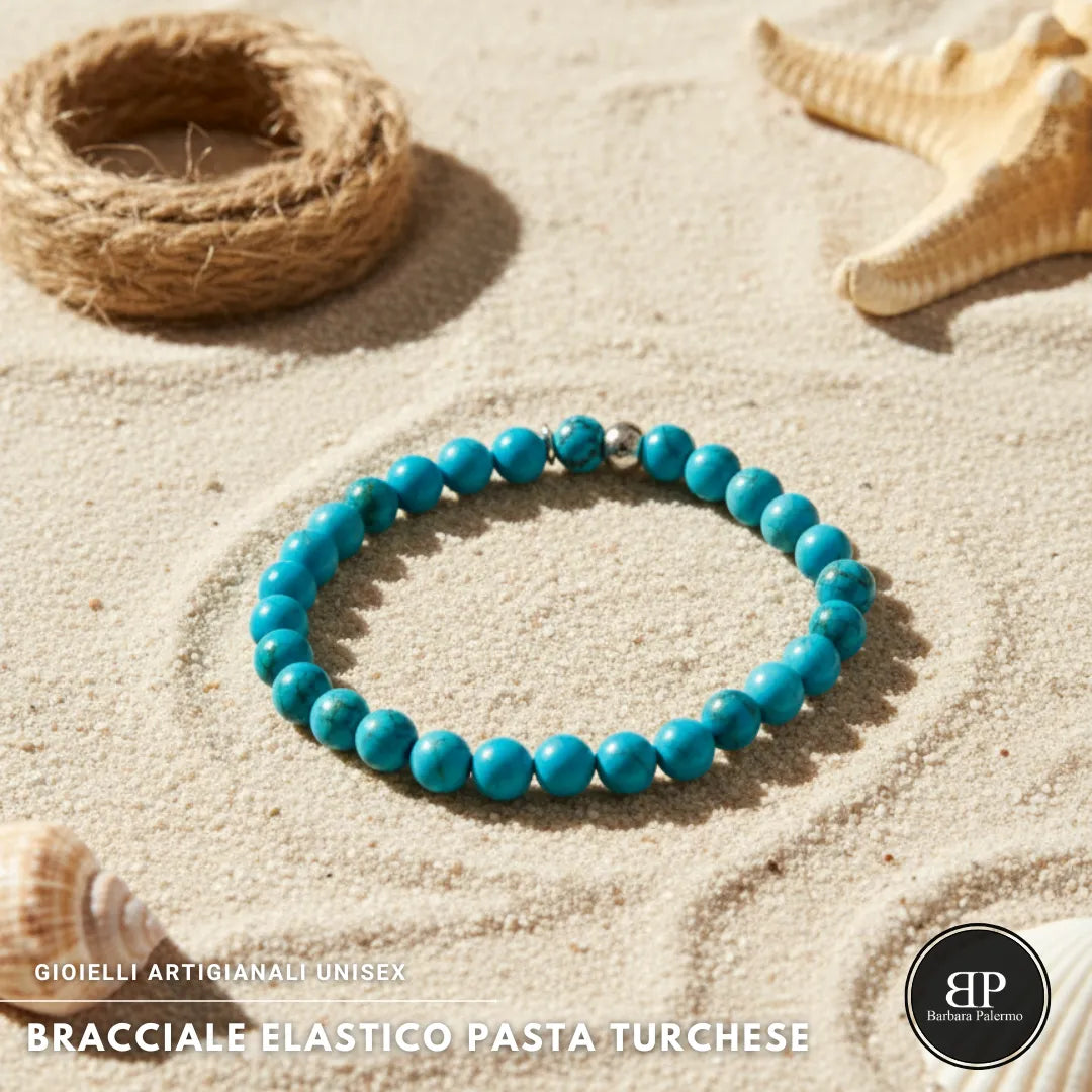 Stones bracciale turchese elastico