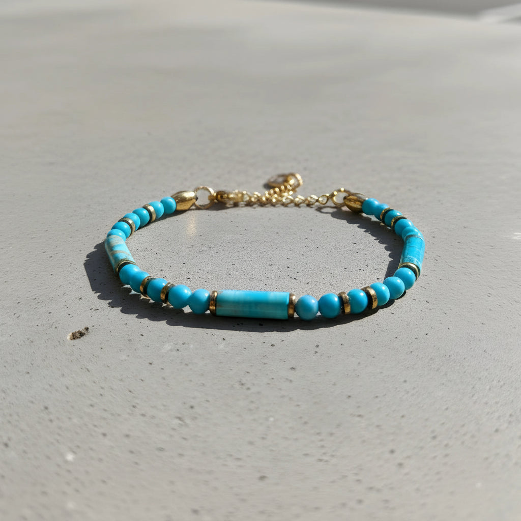 Bracciale stones Pasta Turchese 4 mm