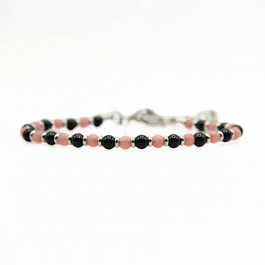 Bracciale Rosa Nero stones Emblema di Stile e Passione