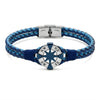 Bracciale Rosa dei Venti Blu Intrecciato Doppio