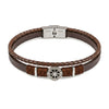 Bracciale Rosa dei Venti in Pelle doppia Marrone