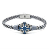 Bracciale Rosa dei Venti Intrecciato Grigio Argento e Blu