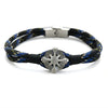 Bracciale Rosa dei Venti in Paracord Nero e Blu
