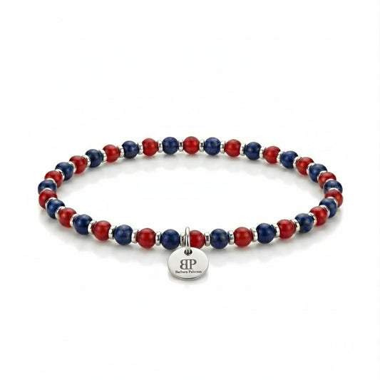 Bracciale Elastico Rosso Blu 4mm