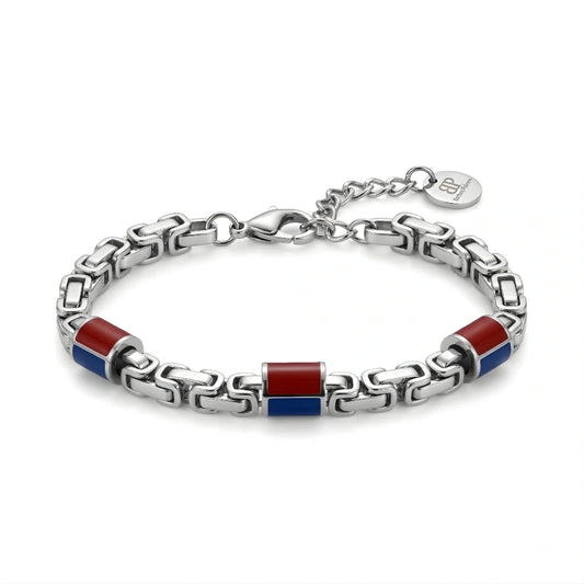 Bracciale Rosso Blu  Tifosi Bold 02 acciaio 316 L