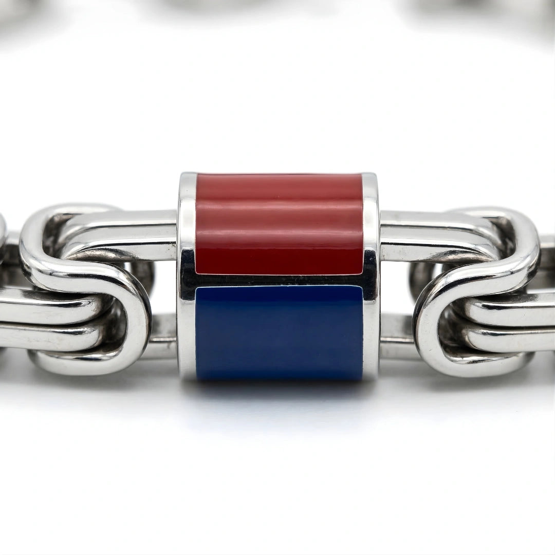 Bracciale Rosso Blu  Tifosi Bold 02 acciaio 316 L