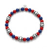 Bracciale Rosso Blu Bologna 05 elastico