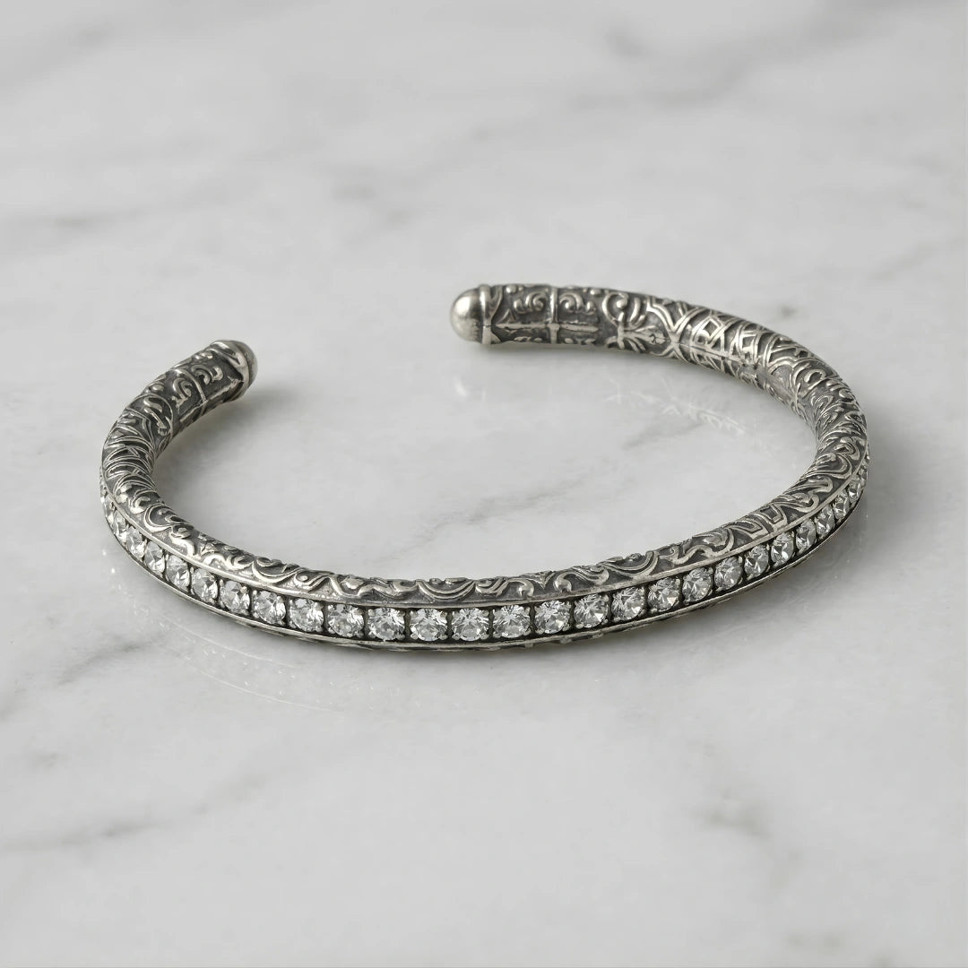 Bracciale Tennis Rigido Artigianale  Zirconia Ghiaccio