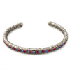 Bracciale Tennis Rigido RossoBlu placcato Argento