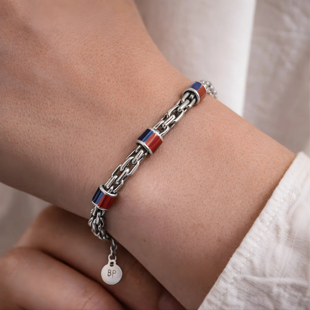 Steine: mehrfarbiges Hartsteinarmband