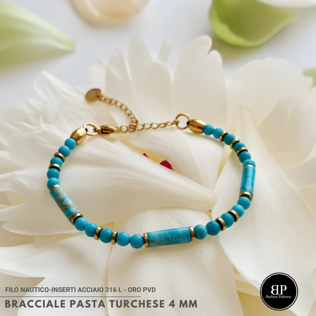 Bracciale stones Pasta Turchese 4 mm