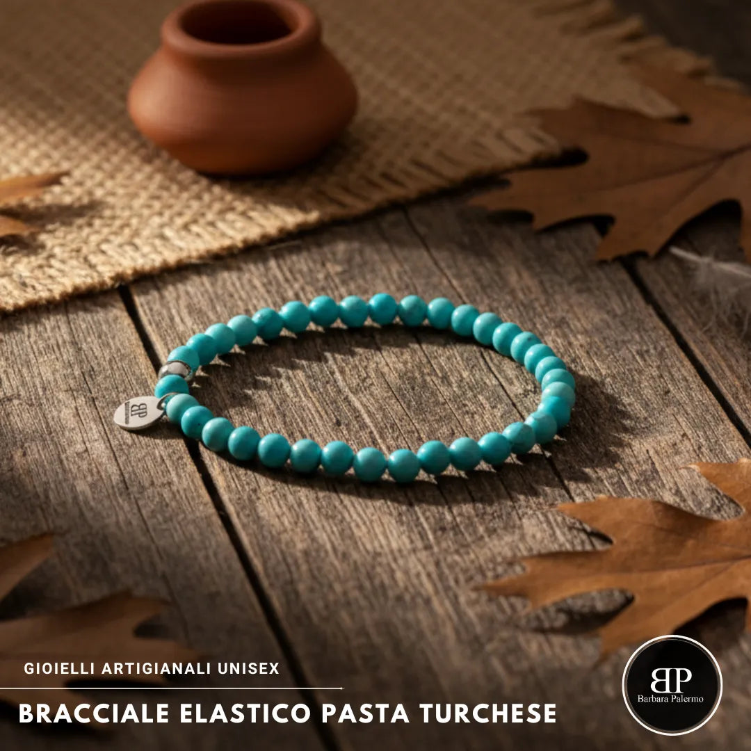 Stones bracciale turchese elastico