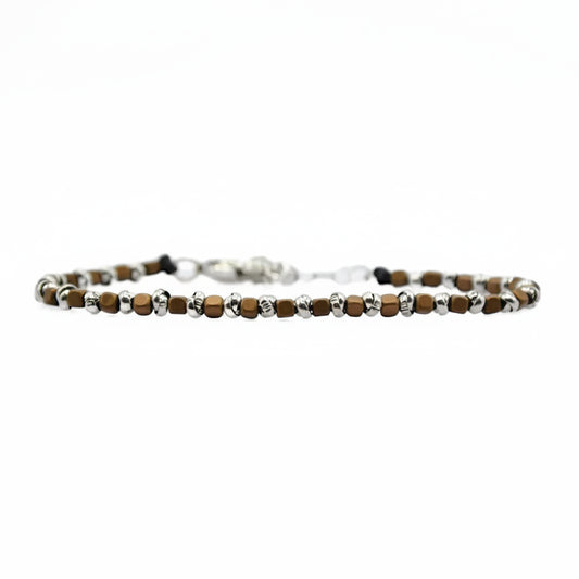 Bracciale Braid Mini 2.0 con Ematite Terracotta cubi