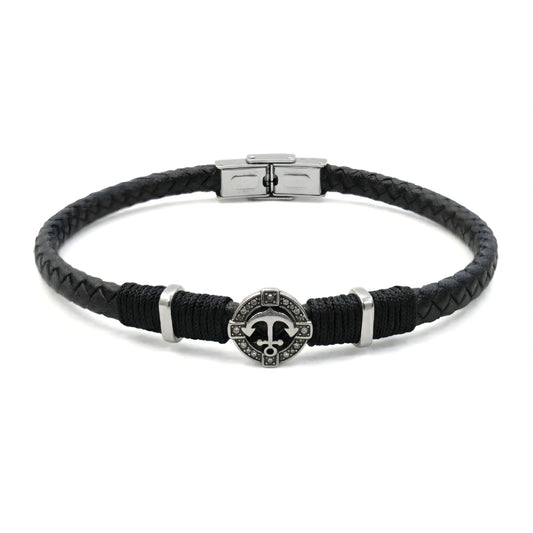 Bracciale Ancora Nautica Nero Intrecciato