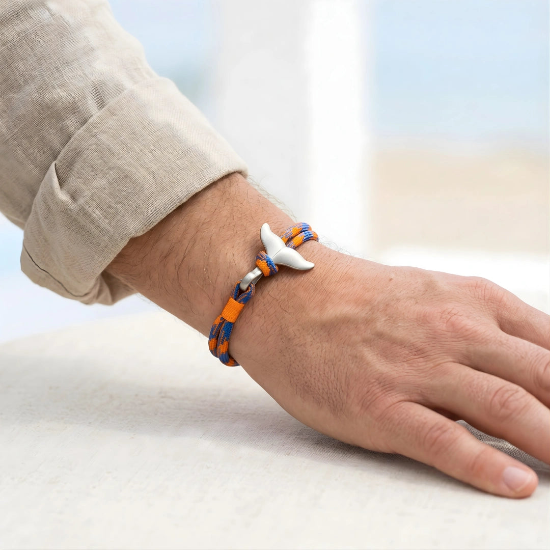 Bracciale Coda di Balena Arancio e Blu