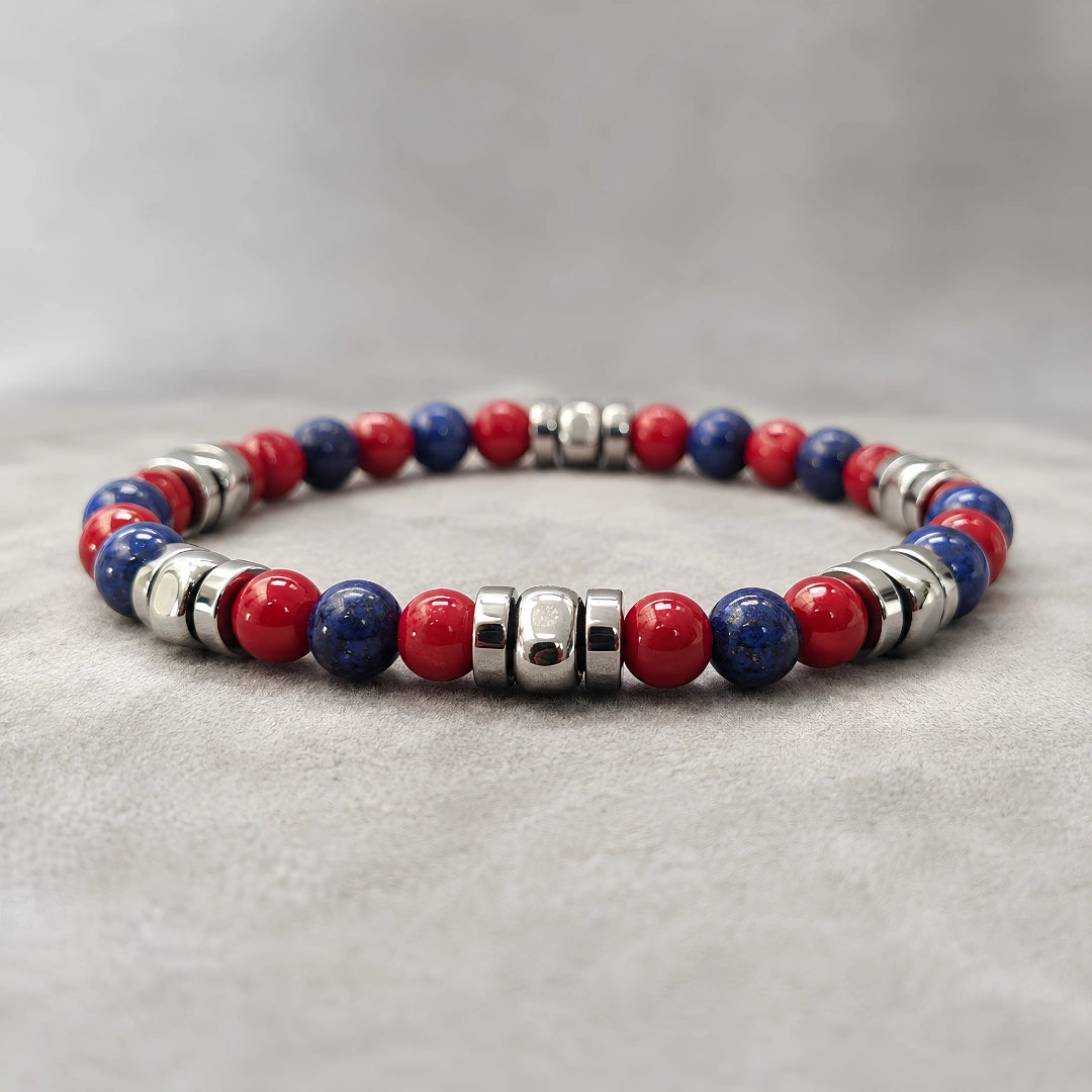Bracciale Rosso Blu Bologna 05 elastico