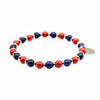 Bracciale elastico Rosso Blu con Lapis e Agata Rossa