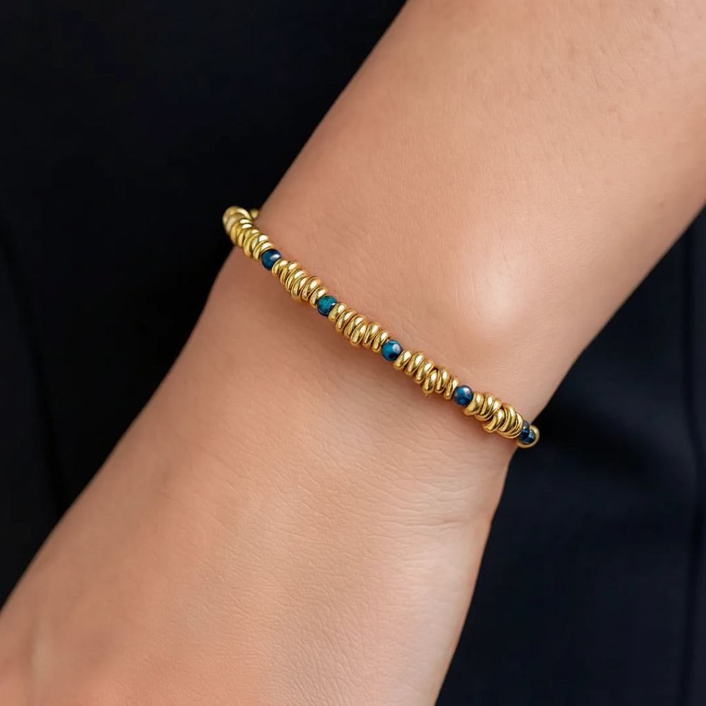 Braid Mini 2.0 Gold &amp; Blaues Armband