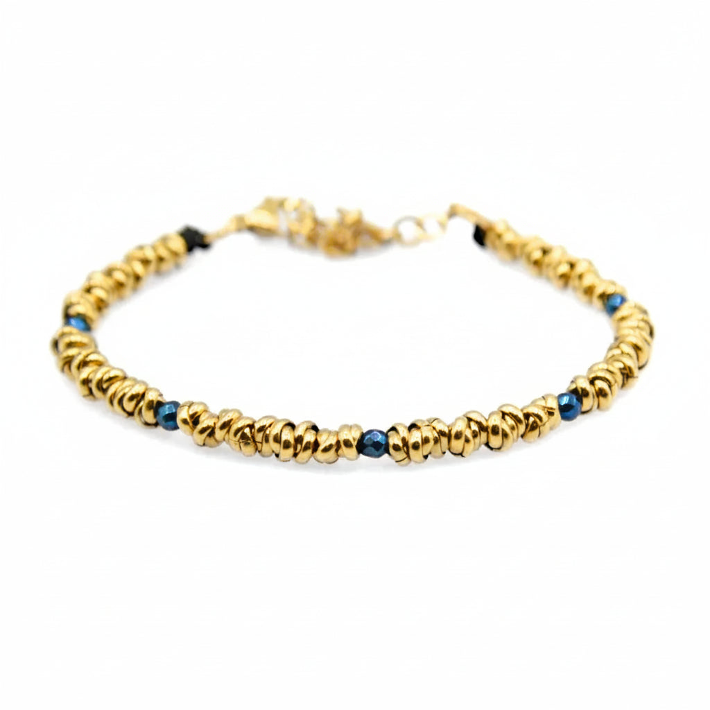 Braid Mini 2.0 Gold &amp; Blaues Armband
