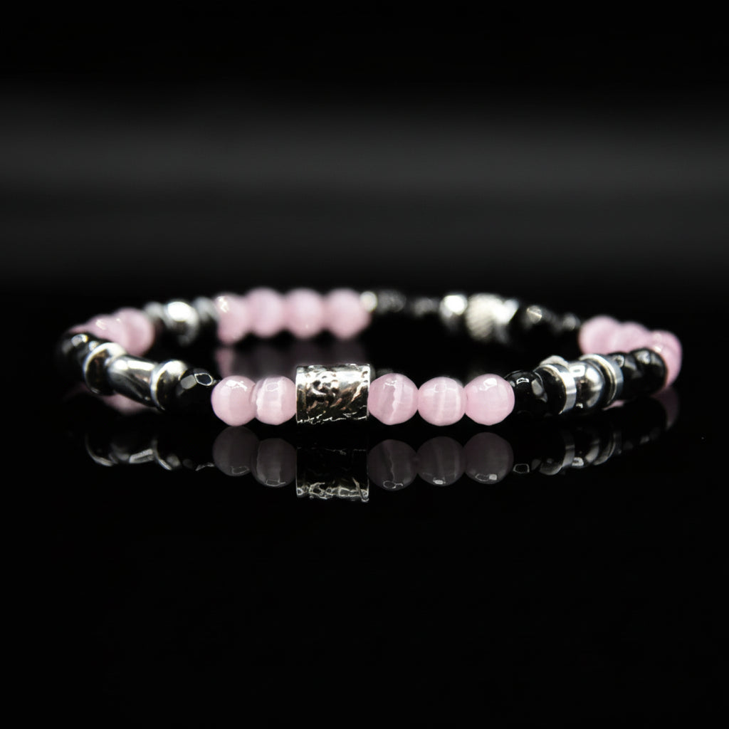 Lila Tigerauge-Armband PASSION mit Silberanschlüssen