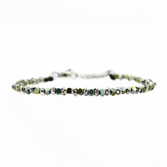 Bracciale Braid Mini 2.0 – cubi di Ematite Verde 3 mm
