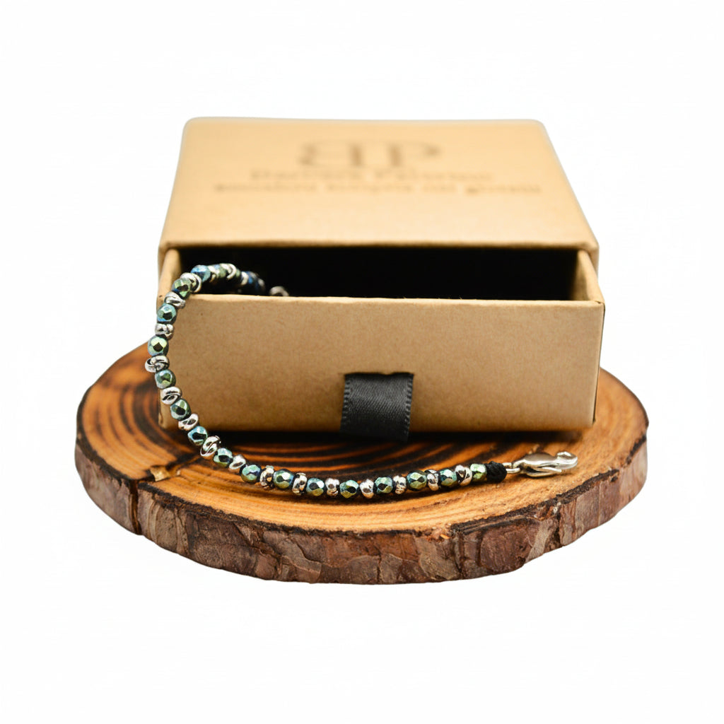Braid Mini 2.0 Armband – Glänzender grüner Hämatit