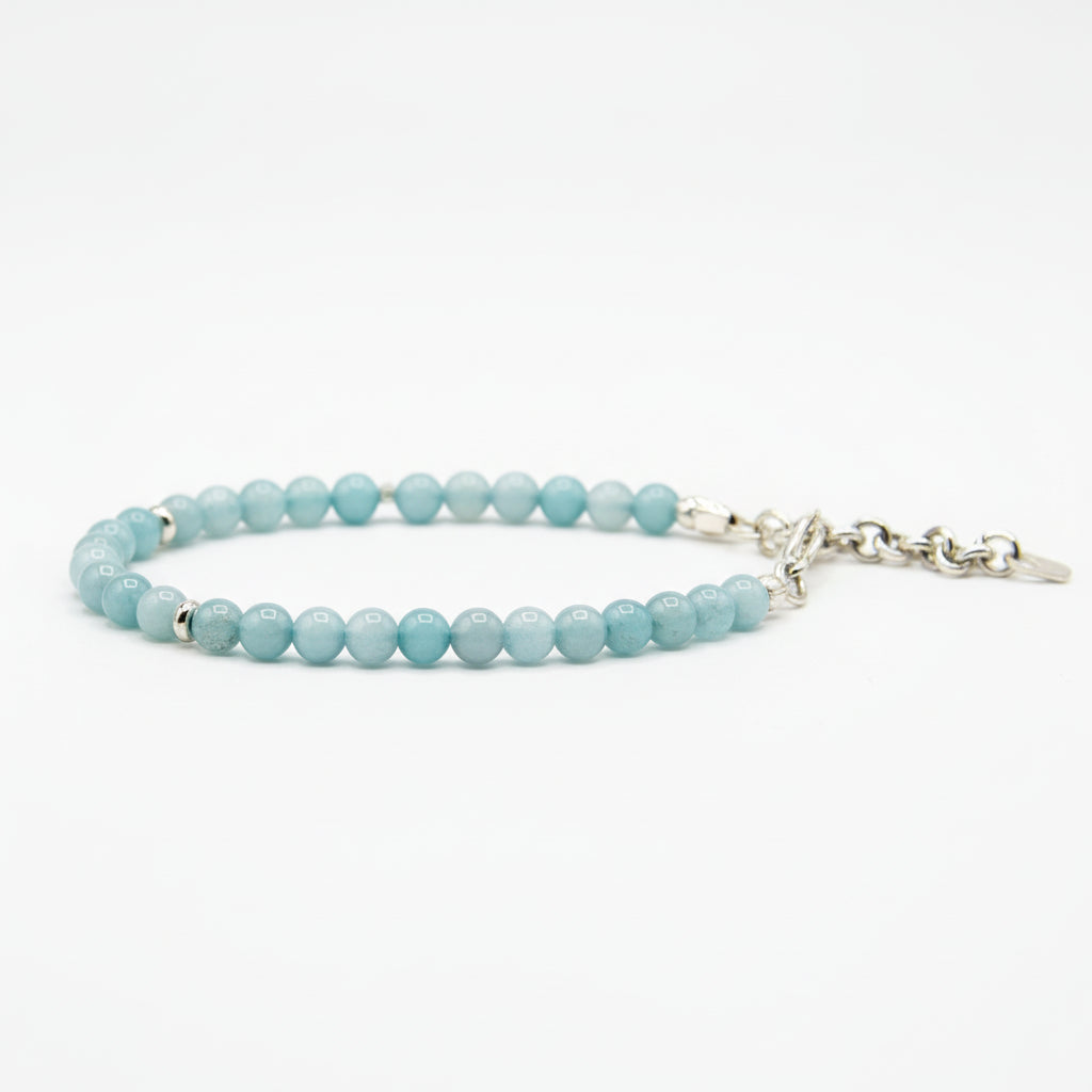 Bracciale stones Moschettone Agata Azzurra Sfumata