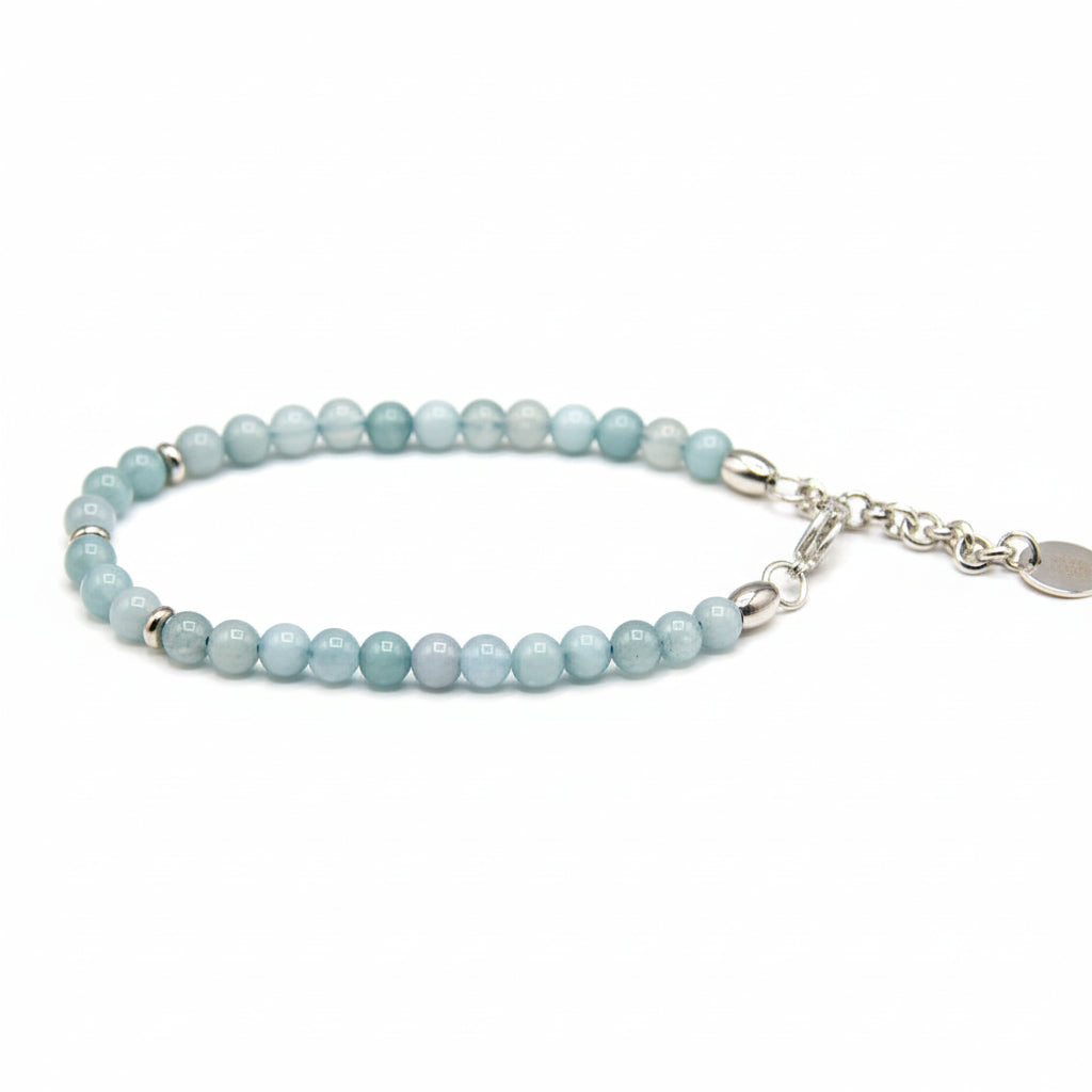 Bracciale stones Moschettone Agata Azzurra Sfumata