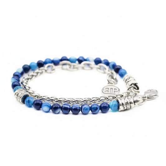 Bracciale Agata Blu doppio giro Ocean Capri
