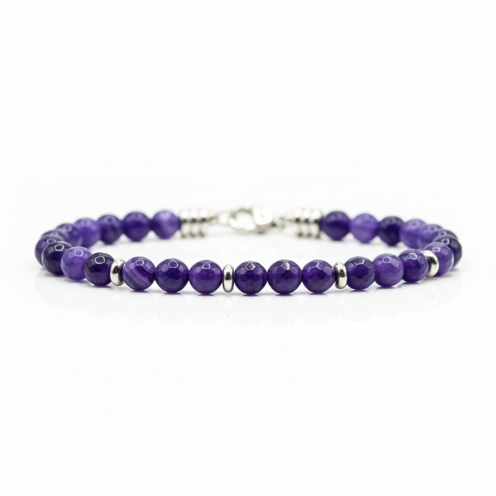 Stones bracciale Agata sfaccettata  con moschettone